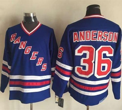 Rangers #36 Glenn Anderson Blue CCM Heroes of Hockey Alumni Stitched NHL Jersey - Click Image to Close